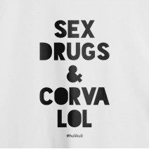 Футболка мужская "Sex, Drugs and Corvalol" белая